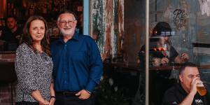 Leonard Janiszewski and Effy Alexakis are Australia’s experts on Greek cafes,and the contribution of Greek migrants to Australia. Most Greek cafes/milk bars in Sydney are closed now,some remain in country towns. Here Leonard and Effy are pictured in a former greek cafe that retained the shop front and has been turned into a modern bar.
