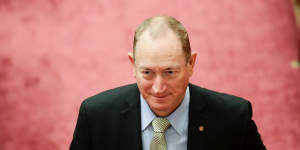 Senator Fraser Anning in the Senate at Parliament House.