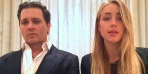 Johnny Depp and ex-wife Amber Heard in their apology video.