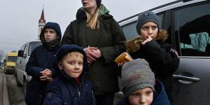 Kindergarten teacher Katya says she needs to escape the country for the sake of her sons Daniel,Svyatoslav,Ustinov and Denys.