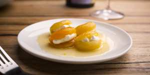 Apricots,labne and honey,one of the simplest and greatest desserts ever.