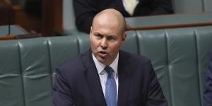 Treasurer Josh Frydenberg delivering the Budget speech.