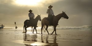When the storms come,pull your hat low and set your horse free