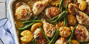 RecipeTin Eats’ Greek chicken and potato tray bake.
