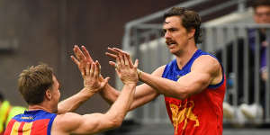 Joe Daniher booted four goals for the Lions.