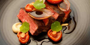 Go-to dish:Beef short rib,burnt onion skordilia,pine mushrooms.