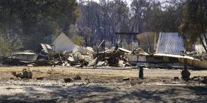 A burnt property near Beaufort on Saturday.