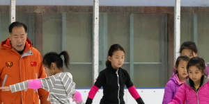 Figure skating coach Jing Dehua runs training session in Beijing. 