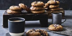 Chocolate,rye and espresso cookies.