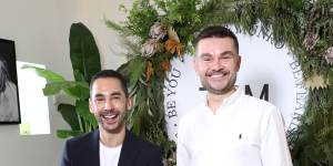 Ewan Belsey and Tony Tsianakis launched their men's make-up line in Sydney last week.