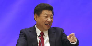 Chinese President Xi Jinping speaking at the China-US governors forum in Seattle in 2015. 
