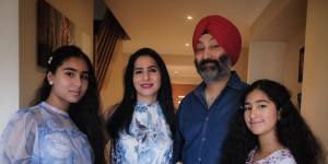 Point Cook couple Paramdeep and Bhupinder Mata shifted their children Geet,13,and Sehaj,11,from the public system to a private school during the pandemic. 