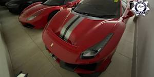 Lamborghinis and other luxury vehicles seized by a federal police taskforce.