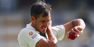 Mitchell Starc during India’s remarkable win at the Gabba in 2021.