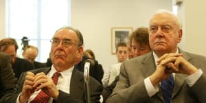 May well they despair ... speechwriter Graham Freudenberg with former prime minister Gough Whitlam in 2005. 