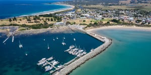 The Apollo Bay harbour and port where Bass Strait Freight wants to ship cattle to King Island. 