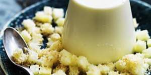 Coconut panna cotta with pineapple