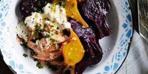 Smoked trout and beetroot salad with horseradish