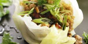 Chicken sang choy bao lettuce cups.