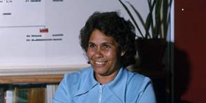 Lowitja O’Donoghue working at Department of Aboriginal Affairs during the 1970s. 