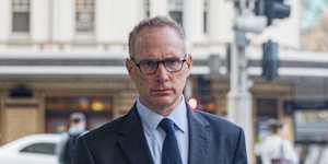 Private equity boss Joel Thickins arrives at court.