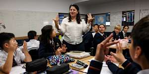 Emilia Crino in an Italian lesson.