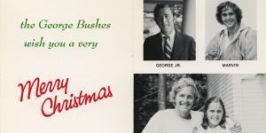 A 1974 Christmas card from George H.W. Bush and Barbara Bush. 