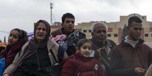 Palestinians flee from the city of Khan Younis in southern Gaza after an Israeli ground and air offensive in late January.