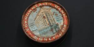 A Commonwealth Bank money box from 1921
