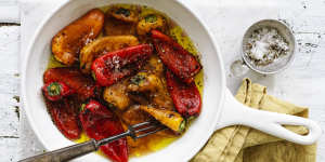 Roasted capsicums with red wine vinegar.