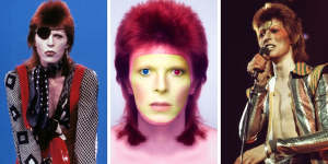 The many faces of David Bowie as Ziggy Stardust.
