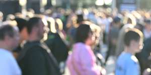 Crowds outside Suncorp Stadium during Magic Round in 2023.