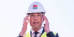 NSW Premier Dominic Perrottet speaks to the media on Monday. 