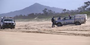Police in Coffs Harbour have established a crime scene on a beach near Mylestom after a human leg was found.