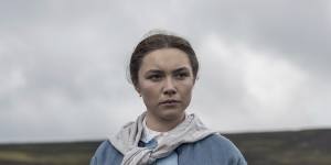 Florence Pugh shape-shifts again as Lib Wright,a nurse investigating a mysterious starving girl,in The Wonder. 