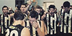 Rourke with his Collingwood VFL teammates in 2015.