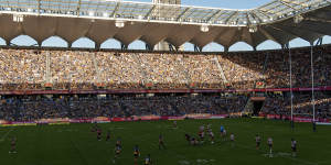 Parramatta's Bankwest Stadium,which opened only late last month,hosted a fundraiser for female athletes on Tuesday.