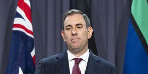 The federal budget is improving but the national economy is struggling,putting more pressure on Treasurer Jim Chalmers.