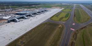 Western Sydney Airport will open to passenger flights late next year.