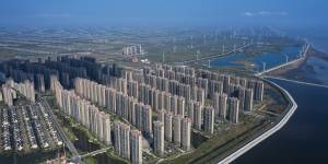 Apartment buildings at China Evergrande Group’s Life in Venice real estate and tourism development in Qidong,Jiangsu province.