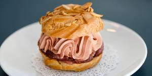 Chicken liver Paris-brest with onion jam at Cafe Paci.