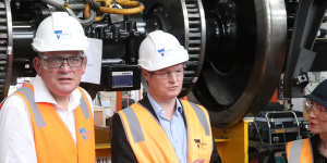 Premier Daniel Andrews with Ben Carroll last year. 