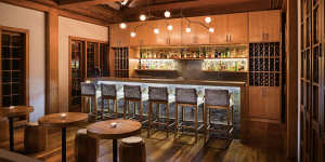 Guest bar … “cleverly designed to blend in with Luang Prabang’s colonial architectural heritage”.