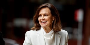 Lisa Wilkinson outside the Federal Court in Sydney in February.