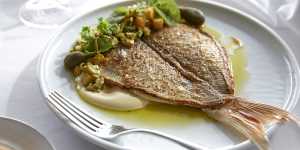 Line-caught butterflied baby snapper with smoked garlic aioli.