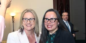 Premier Jacinta Allan yesterday with Harriet Shing,Victoria’s new housing minister.