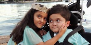 Shaffan (right),9,has a rare genetic condition that meant his family faced deportation to Pakistan before Immigration Minister Andrew Giles intervened.