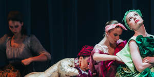 Elena Salerno,Sophie Donald and Myah Gadd in a performance of Cinderella.
