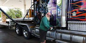 Truck owners like Chris Gibbs,shown here filling up one of his vehicles,are facing uncertainty.