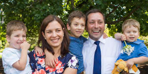 Matthew Guy and his family in 2014.